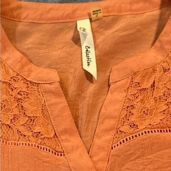 NY Collection Lace Trim Blouse, Sz Large, NWOT - Picture 2 of 3